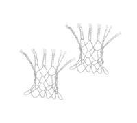 Yardwe 2 Pcs Heavy-duty Iron Chain Basketball Net Standard Fit for Indoor Outdoor Hoops Steel Replacement Nets for School Playground and Public Courts