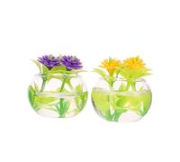 Yardwe 2 Pcs Mini Hydroponic Doll House Flower Pots Safe PVC Glass Miniature Plant Ornaments for Dollhouse Decoration DIY Craft Accessories for Hands Play and Realistic Micro Landscape