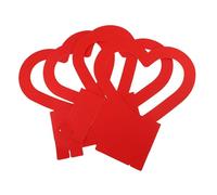 Yardwe 2 Pieces Red Paper Flower Wrapping Boxes with Heart-Shaped Handles, Portable Wedding Party Flower Carrying Containers for Floral Arrangements and Celebration Decorations