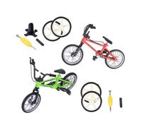 Yardwe 2 Sets Aluminum Alloy Mini Finger Bike for Desktop Competitive Game Educational Fidget for Creative Exercise Finger Green and Red