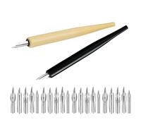 Yardwe 2 Sets Comic Dip Pen with Replaceable Nibs and Comfortable Grip, Wooden Holder and Stainless Steel Tips for Calligraphy, Manga Drawing, Lettering, and Comic Art Supplies