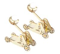 Yardwe 2 Sets DIY Wooden Catapult Kit Stem Mechanical Engineering Model for Physics Experiment Educational Craft for Group Activity Creative Play Trebuchet Design