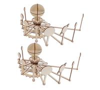 Yardwe 2 Sets DIY Wooden Solar System Model Kit Stem Educational Science Puzzle for Hands Learning of Nine Planets Astronomy Physics Home Classroom Teaching