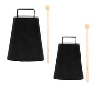 Yardwe 2 Sets Orff Percussion Instruments Percussion Cowbell Handle Stick Loud Noise Maker for Sporting Weddings Concerts
