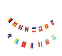 Yardwe 2 Strings European Championship Hanging Flags Banner Strings with National Team Flags Football Pennant for Sports Games Party Decorations and International Events Meters Long