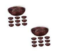 Yardwe 20 Pcs Handmade Bird Nest Artificial Hemp Thread Bird Nests for Home Decoration Natural Atmosphere for and Pet Owners Brown Color