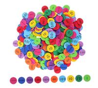 Yardwe 200pcs Discs for Early Math Skills Interactive Learning Cognition Development Portable Counting Place Value Chips for Bright Color Recognition