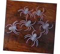 Yardwe 20pcs Halloween Luminous Spider Creepy Trick Props for Masquerade Cosplay Party Decorations Vivid Glow the Dark Spiders for Haunted House and Pranks