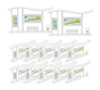 Yardwe 20PCS Landscaping Railway Station Model - City Bus Stop Mini Props for Dollhouse Decoration Photo Props and Urban Layouts