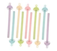 Yardwe 20pcs Macaron Plastic Bird Cage Perches for Parakeet Cockatiel Parrot Perch Stand Hooks for Cage Habitat