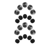 Yardwe 20pcs Microphone Windscreen Cover for Lavalier Handheld Mics Furry Sponge Wind Muff Protectors Weather Resistant Lapel Mic Windshield for Clear Outdoor Audio Recording