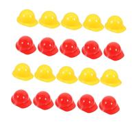 Yardwe 20pcs Mini Construction Helmet Set for Kids Tiny Hard Hats for Dolls Yellow and Red Plastic Safety Hats for Birthday Party Decorations and Crafts