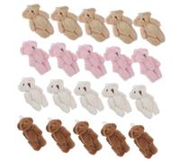 Yardwe 20Pcs Mini Plush Bear Adorable Tiny Stuffed Bears for DIY Keychains Shower Favors Soft Plush Dolls Mini
