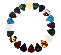 Yardwe 20pcs Thick Guitar Picks Variety Pack Durable Xylonite Plectrums for Acoustic Guitars Smooth Feel Unique Sound present for Guitarists Musicians Random Color