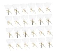 Yardwe 24Pcs Bling Candy Sticks with Candy Bags Glitter Ribbon for Cake Pops Apples and Festive Party Treats for Celebrations and Events