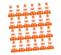 Yardwe 24pcs Educational Traffic Toys for Boys and Girls Mini Traffic Cones Road Signs Realistic Road Models Interactive Learning Construction Cones Safety Barricades Playset