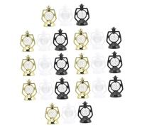 Yardwe 24pcs Miniature Christmas Lanterns Set - Black, White Gold Desktop Ornaments - Mini House Lamp Decorations for Xmas Dollhouse Micro Landscape