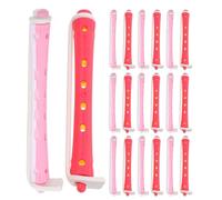 Yardwe 24pcs Perm Rods Hair Curling Tools Dual-color Plastic Curling Rod Set Fits Different Hair Types No Heat Curlers Women DIY Home Styling