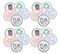 Yardwe 24pcs Self Adhesive Recycling Sticker for Garbage Can and Recycling Container, Sturdy Pvc Material with Longterm Legibility and Multifunctional Design, for Community Areas