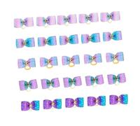 Yardwe 25pcs Dog Hair Bows Bands for Pets Gradient Color Accessories for Parties Weddings Photoshoots Charming Dog Hair Accessories for Various Occasions