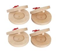 Yardwe 2Pairs Wooden Castanets for Small Musical Instruments for Rhythm Play Safe and Comfortable Handheld Percussion for Early Education and Kindergarten Activities