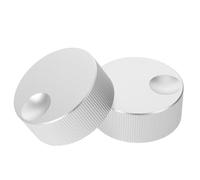 Yardwe 2Pcs 32X13Mm Aluminum Alloy Potentiometer Tuning Knobs for Electric Guitar Volume Control, Solid Rotary Audio Knobs Silver for Bass Guitar Amplifier