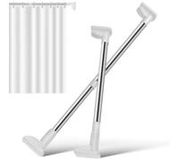 Yardwe 2pcs Adjustable Stainless Steel Clothes Hanging Rod Easy Installation and Stylish White Finish, Extendable Closet Extension Rod for Bedroom and Wardrobe Organisation, Heavy Duty