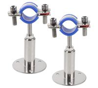 Yardwe 2pcs Adjustable Stainless Steel Wall and Ceiling Mount Pipe Support Bracket with Heavy-Duty Pipe Clamp Corrosion Resistant for Residential and Commercial