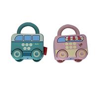 Yardwe 2pcs Adorable Shape Car Toy Pull-back Educational Key Car Toys for Toddlers Enhancing Fine Motor Skills and Color Recognition for Early Learning and Development Random Style