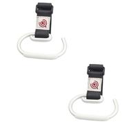 Yardwe 2pcs Aluminum Alloy Stroller Hook Clips with Strap Heavy Duty Silver Hanger for Diaper Bags Purses and Stroller Organizers Convenient Buggy Accessory for Walking Shopping and