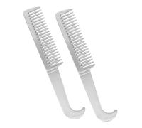 Yardwe 2pcs Aluminum Metal Pet Grooming Comb Set for Cats Polished Smooth Surface for Gentle Hair Care Lightweight Portable Design for Travel and Home Use