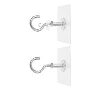 Yardwe 2pcs Anti-Slip Adhesive Ceiling Hooks for Plants Heavy Duty Sticky Hanger for Hanging Nets Chimes Lanterns No Drilling