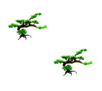 Yardwe 2pcs Aquarium Bonsai Ornament Big Artificial Pine Tree Plant Decoration for Fish Tank Aquarium Decoration Accessory Creates Environment Feel