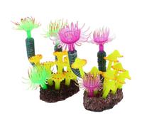 Yardwe 2pcs Artificial Coral Reef Aquarium Decorations Soft Silicone Sea Anemone Fish Tank Ornaments Safe for Fish Realistic Underwater Landscape Home Decor