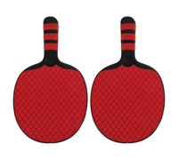 Yardwe 2pcs Beginner Table Tennis Paddle Set with Anti-slip Rubber Surface, Red Pingpong Rackets for Training and Outdoor Recreation