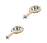 Yardwe 2pcs Bird Cage Food Bowl Feeding Cup Stainless Steel Parrot Food Organizer for Water Easy to Install Pet Bird Feeder for Doves Cockatiels