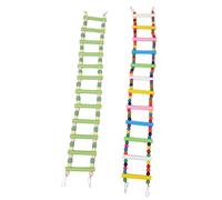 Yardwe 2pcs Bird Ladder Bridge for Parrots and Small Birds Safe Swing and Perch Combo Climbing Easy to Install and Clean Cage Accessory for Cockatiels and Parakeets