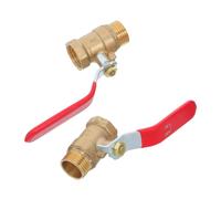 Yardwe 2pcs Brass Ball Valve 1/2 Inch Threaded Pipe Fitting with Lever Handle Heavy Duty Metal Shut-Off Valve for Garden Hose and Plumbing Quick and Easy Operation