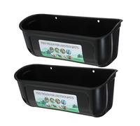 Yardwe 2pcs Capacity Automatic Poultry Feeder Food Container for Chickens Goats and Livestock Rustproof Hanging Feeding Trough