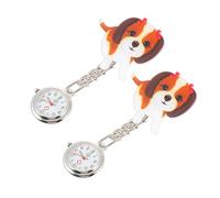 Yardwe 2pcs Cartoon Dog Designed Doctor Pocket Watch with Stainless Steel and Alloy, Convenient and Easy to Wear Exam Chest Watch for Friends Who Work the Hospital