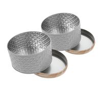 Yardwe 2pcs Chocolate Storage Container Iron Airtight Tin with Versatile Packaging for Cake and Pastry Preservation in Kitchen