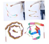 Yardwe 2Pcs Colorful Rhythmic Gymnastics Ribbons Dance Streamers for Flame for Twirling Dance Equipment and Creative Movement