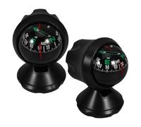 Yardwe 2pcs Compact Car Compass Ball with Adhesive Base for Dashboard and Windshield Multifunctional Vehicle Navigation Tool with Barometer and Altimeter High Precision Positioning for