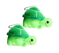Yardwe 2pcs Cute Mini Stuffed Turtle Plush Keychain Pendant Adorable Green Turtle Doll for Bags Keys and Mobile Phone Decor for Birthdays Valentine Day and More