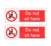 Yardwe 2pcs Do Not Sit Here Warning Stickers Self Adhesive Pvc Safety Signs 150mm X 50mm for Office and School Promotes A Safe Environment