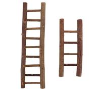 Yardwe 2pcs Dollhouse Ladder: Mini Wooden Ladder Decoration Tiny Staircase Models for DIY Dollhouse Wooden Stairs Furniture for Micro Landscape Decor