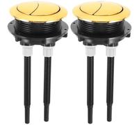 Yardwe 2pcs Dual Push Toilet Flush Button ABS Round Valve Water Tank Accessory for Residential Bathrooms