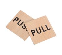 Yardwe 2pcs Entrance Door Pull Push Signs Wood Pull Signs Door Indication Use Good Visibility Creative for Stores and Offices Glass