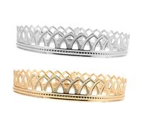 Yardwe 2Pcs European Men King Crown Headdress for Costume Performance Vintage Royal Accessories for Medieval and for Birthdays and Carnivals