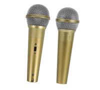 Yardwe 2pcs Fake Microphone Models for Boys and Girls Lightweight Simulation Mics for Stage Performance Party Cosplay and Music Decor for School Shows and